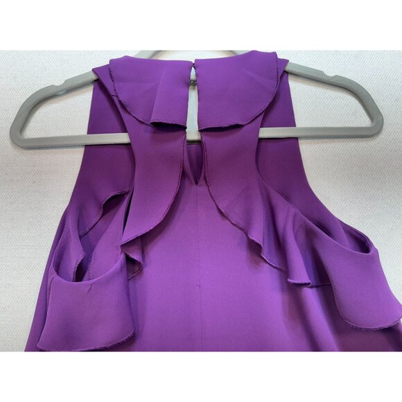 Ann Taylor Loft Ruffle Back Shift Dress Sleeveless Summer Purple Women's Size XS - Picture 7 of 8